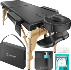 KESSER® Massagetafel inklapbaar - Tot 250kg - Verstelbaar - Zwart