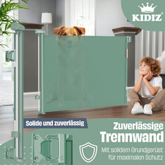 KIDIZ® Verstelbaar Traphekje - Veiligheidshekje - tot 180cm - Groen