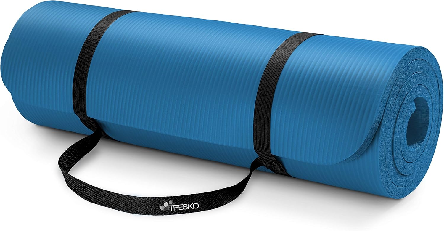 Yoga mat - Fitness mat - Sport mat - Anti slip - Extra dik - Blauw