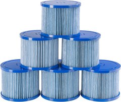 Arebos Zwembadfilter, 6 x filterpatronen, spa, whirlpools, antimicrobiële filter, blauw