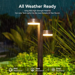 Solar Pathway Lights Outdoor, 4 Pack Bright Dual-Head Solar Lights Outdoor Waterdicht, Auto aan/Uit Solar Garden Lights Zonne-energie voor Tuin Patio Loopbrug Oprit Buiten Landschap Decor
