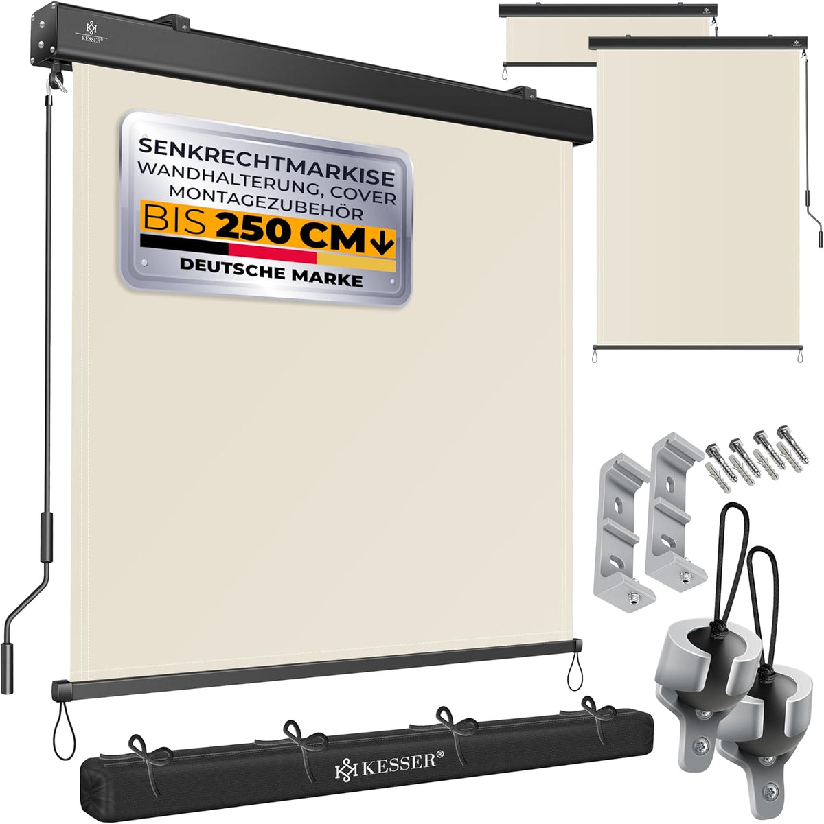 KESSER® Klemluifel - Balkonluifel - Zonwering - 200x250cm - Beige