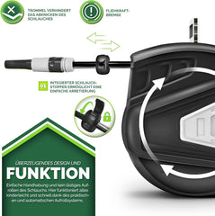 Wandslangenbox - Tuinslanghaspel - Tuinslang met haspel - 20 meter - Zwart