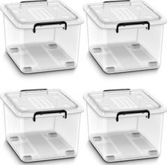 Opbergbox met deksel - Opbergdoos - 4x88L - Transparant - Tillvex