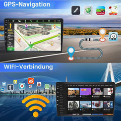 CAMECHO Android 15 autoradio met navigatiesysteem voor Mercedes Benz E-klasse W211 CLS klasse W219, dubbele DIN-radio met 7 inch touchscreen, spiegellink RDS/FM Bluetooth EQ+AHD achteruitrijcamera •