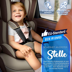 KIDUKU® Autostoeltje - Kinderzitje - Veiligheidsgordel - Bruin
