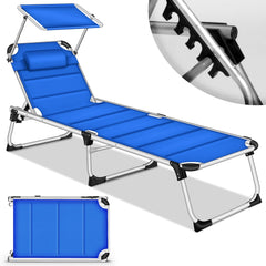 Ligbed - Ligstoel - Zonnebed - Opvouwbaar - Blauw - Tillvex®