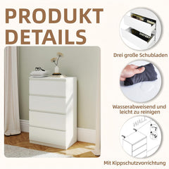 Nachtkastje, ladekast, commode & dressoir, wit, voor kantoor, woonkamer, slaapkamer, hal, meubels (60 x 40 x 98 cm)