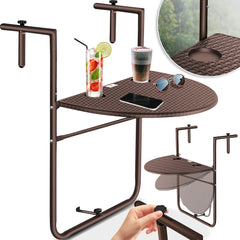 KESSER® Balkontafel - Inklapbaar - Hangtafel - Verstelbaar - Bruin