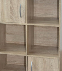 Alsapan Compo plankeenheid tweedeurs 6 kubussen eenheid met melamine, 80 x 61,5 x 29,5 cm, zwarte afwerking eiken