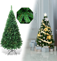 COSTWAY Imitatiekerstboom met metalen standaard, groen, 150cm