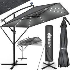 Tillvex® LED Parasol - Ø330cm - Verstelbaar - Antraciet