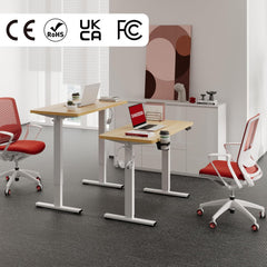 Zit sta bureau - Elektrisch - Verstelbaar - 110x54 cm - Bruin - QE1M - FLEXISPOT