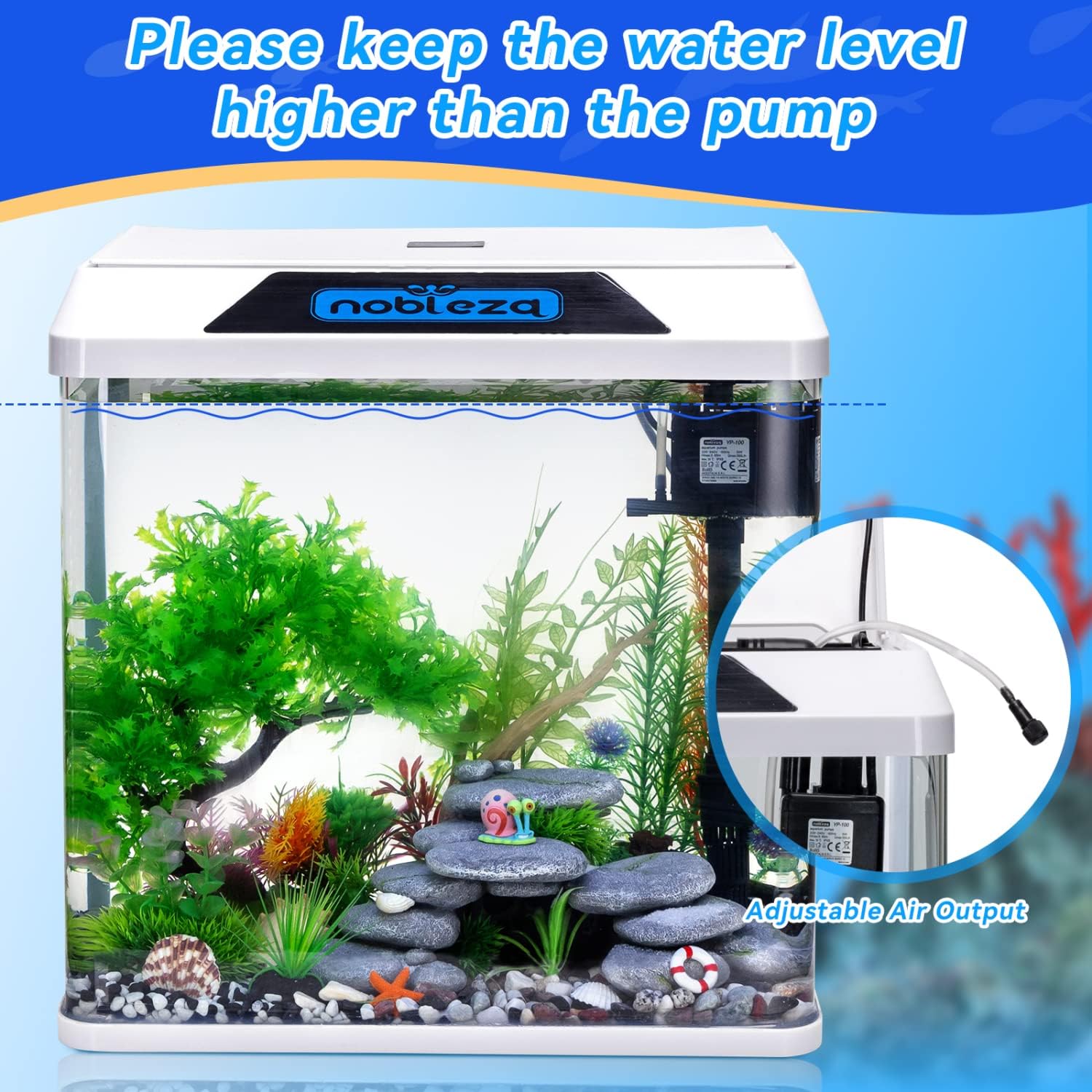 Aquarium Kit - 38.5x24x39 cm - 30L - Wit - Nobleza