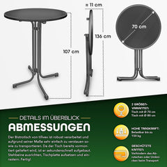 Statafel - Bartafel - Partytafel - 70 cm - Antraciet - Tillvex®