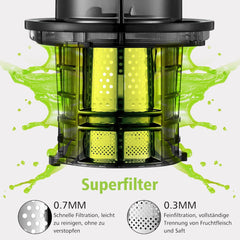 Slowjuicer - Sapcentrifuge - Groenten en fruit - Grijs - AOBOSI