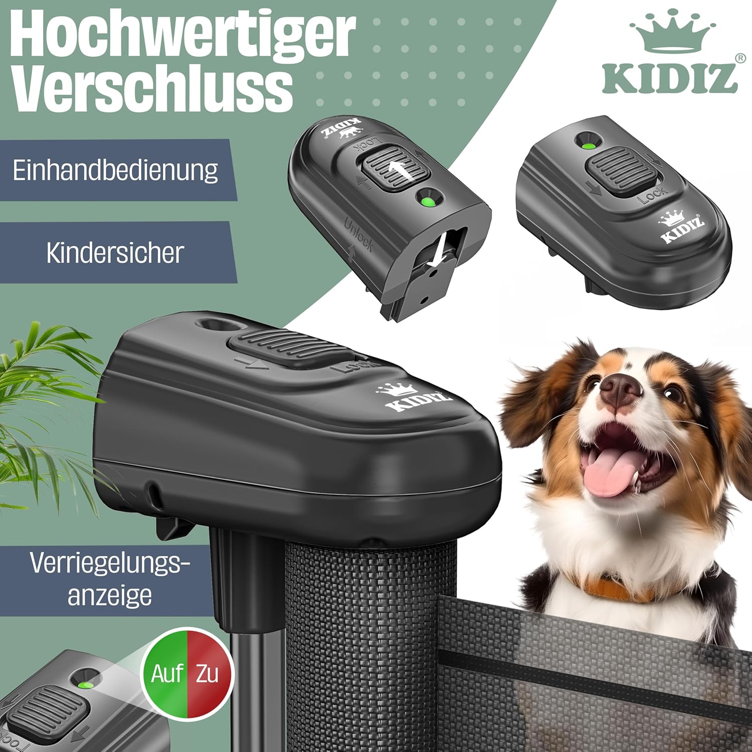 KIDIZ® Verstelbaar Traphekje - Veiligheidshekje - tot 180cm - Antraciet