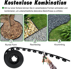 Borderrand - Gazonrand - Tuinrand - 10m - Zwart - LILIIN