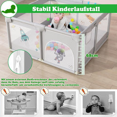 Grondbox - Baby box - Kinderbox - Babybox - Speelbox - 200x180 cm - Grijs - SUBTLETY
