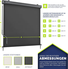 Tillvex® Klemluifel - Balkonluifel - Zonwering - 160x250cm - Antraciet