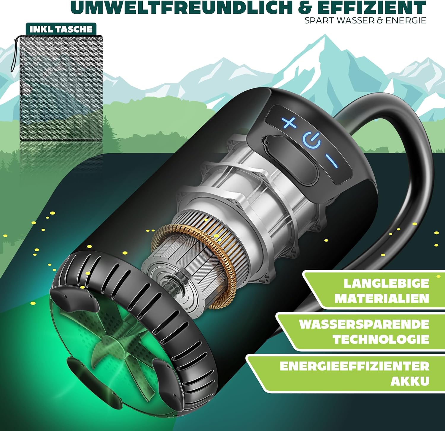 KESSER® Campingdouche - Tuindouche - Mobiele douche - Zwart