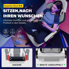GTPLAYER Gaming-stoel, bureaustoel met pocketveringkussen, 150 kg, ergonomische computerstoel met hoge rugleuning, met lendensteun FG - LR002