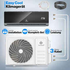 Split Unit Airco - Airconditioning - Warm & Koud - 12000 BTU - Antraciet - KESSER®