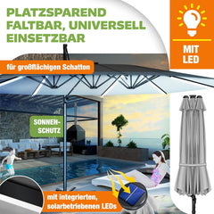 Zweefparasol - Tuinparasol - Parasol 460x270 cm - Met voet - Met Parasolhoes - Grijs - KESSER®