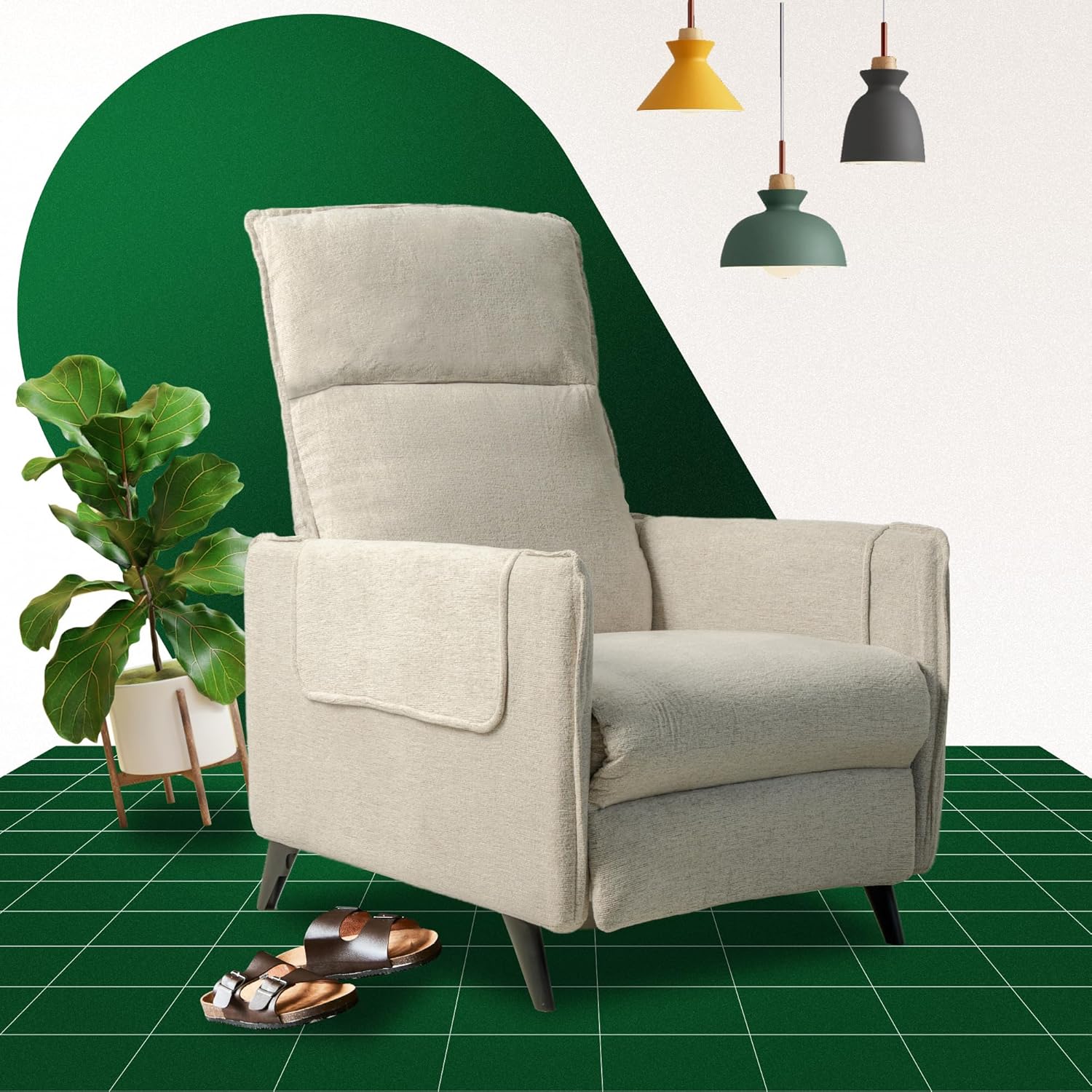 Fauteuil met armleuning - Relaxfauteuil - Relaxstoel - Beige - FLEXISPOT