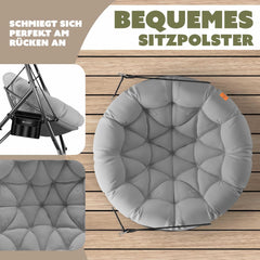 KESSER® Hangstoel - Schommelstoel - Tot 150kg - Grijs