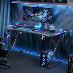 Gaming bureau - Gaming desk - Gaming tafel - 100x60 cm - Zwart - HLONONE