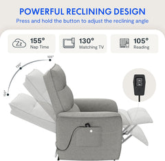 Fauteuil met armleuning - Relaxfauteuil - Relaxstoel - Elektrisch - Lichtgrijs - X1AG-V2 - FLEXISPOT