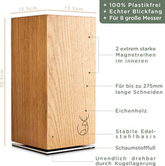 Messenblok zonder messen - Messenmagneet - Messenhouder - Hout - WALDWERK