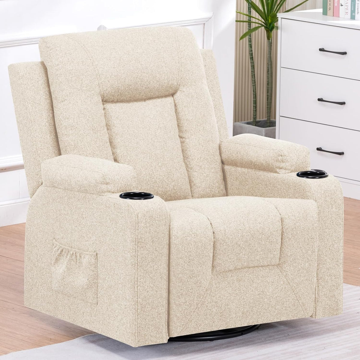 Fauteuil met armleuning - Relaxfauteuil - Relaxstoel - Elektrisch - Beige - COMHOMA