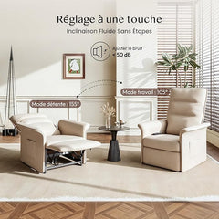 Fauteuil met armleuning - Relaxfauteuil - Relaxstoel - Elektrisch - Beige - X1BG-V2 - FLEXISPOT