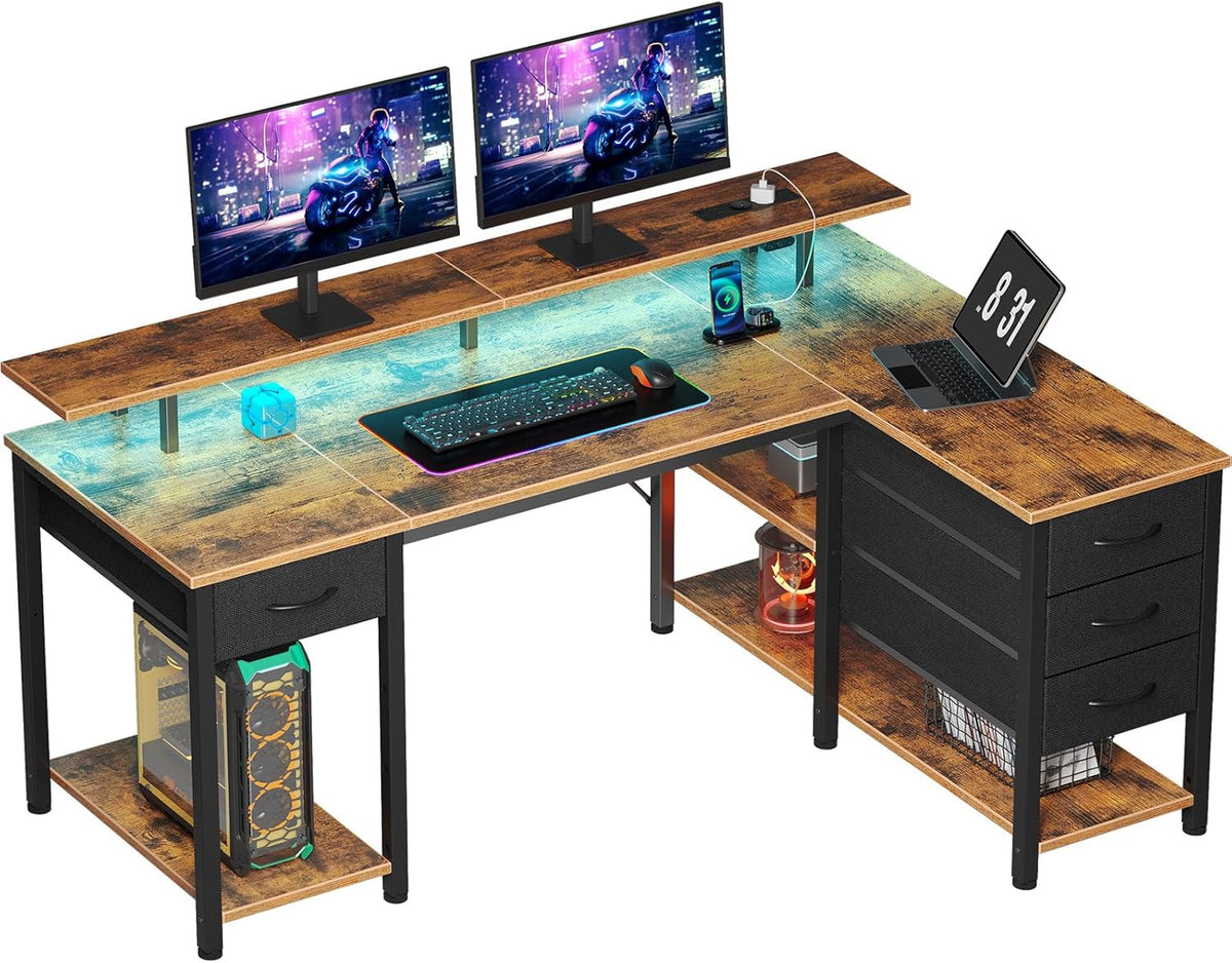 Bureau - Computertafel - Hoekbureau - 120x80 cm - Bruin - Seventable
