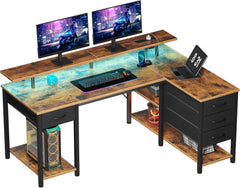 Bureau - Computertafel - Hoekbureau - 120x80 cm - Bruin - Seventable