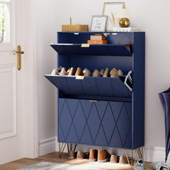 Schoenenkast - Schoenenrek - 80x24x120 cm - Blauw