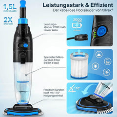 Zwembad stofzuiger - Zwembadstofzuiger - Zwembadreiniger - Zwart - Tillvex®