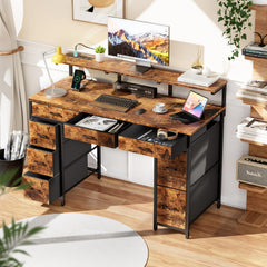 Bureau - Computertafel - Computerbureau - 120x50 cm - Bruin - HLDIRECT •