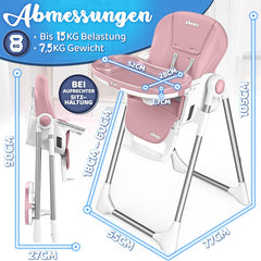 Kinderstoel - Babystoel - Verstelbaar - 0-36 maanden - Roze - KIDUKU