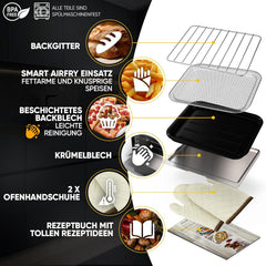 Vrijstaande oven - Hetelucht oven - 18 Liter - 1300W - Zwart - Stilstern