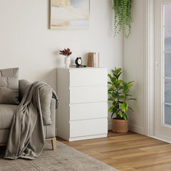 Nachtkastje, ladekast, commode & dressoir, wit, voor kantoor, woonkamer, slaapkamer, hal, meubels (60 x 40 x 98 cm)