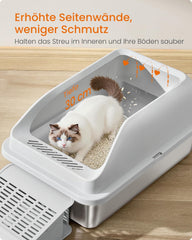 Kattenbak - Kattentoilet - 48x38x38 cm - Grijs - Feandrea