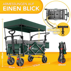 TRESKO® Bolderkar - Opvouwbaar - Bolderwagen - Groen
