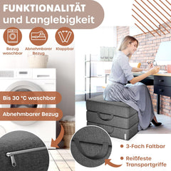 KESSER® Vouwmatras, 90 x 200 x 15 cm, gastenmatras, 3-voudig opvouwbaar, voor zitkruk, vouwmatras, schuimrubber, 25 kg/m³, extra dik, 15 cm, ademend, wasbaar, afneembare overtrek