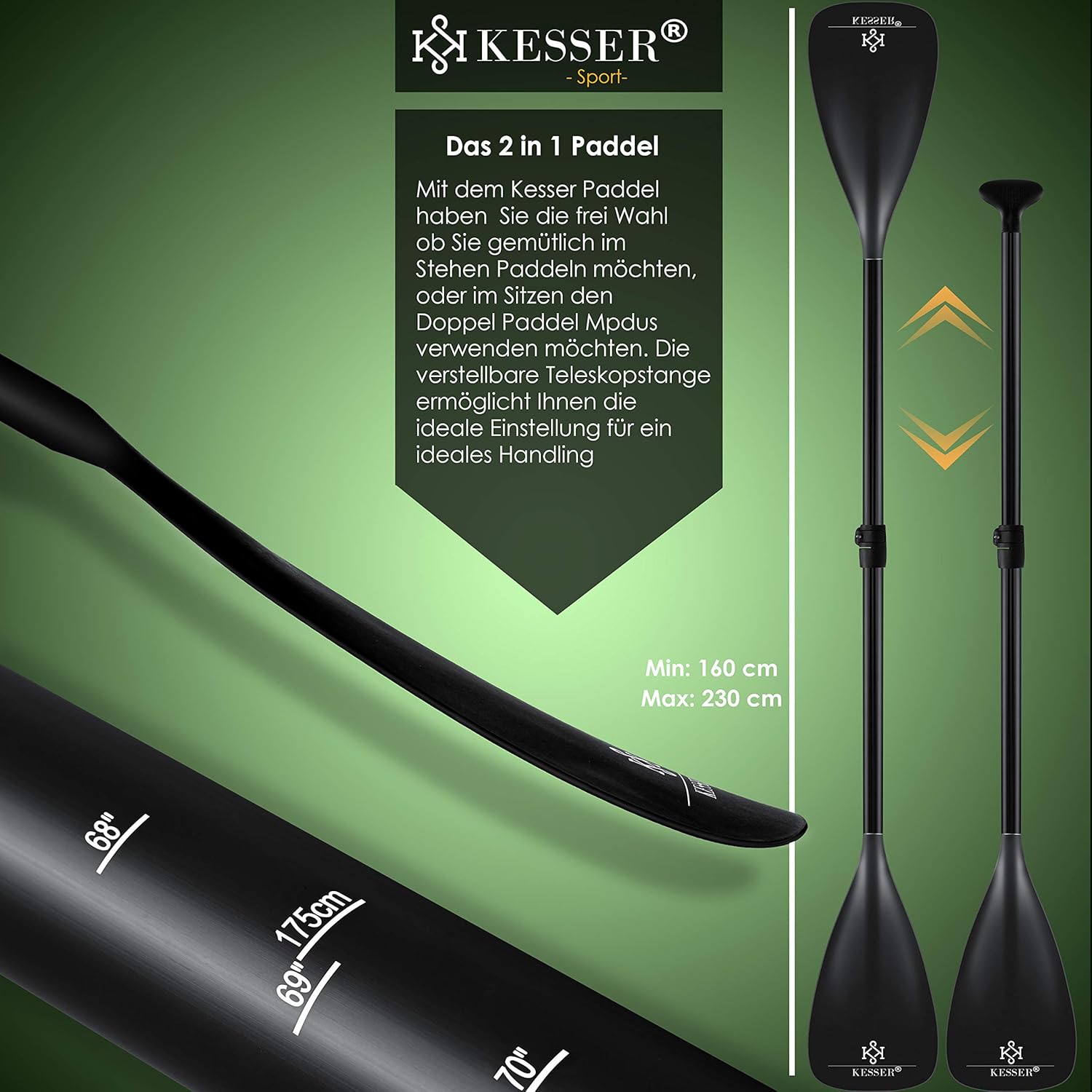 KESSER® Opblaasbaare SUP-Board Set | 320cm  Stand-Up Paddleboard Premium Surfplank Watersport | 6 Inch Dik | Compleet Accessoire | 130kg