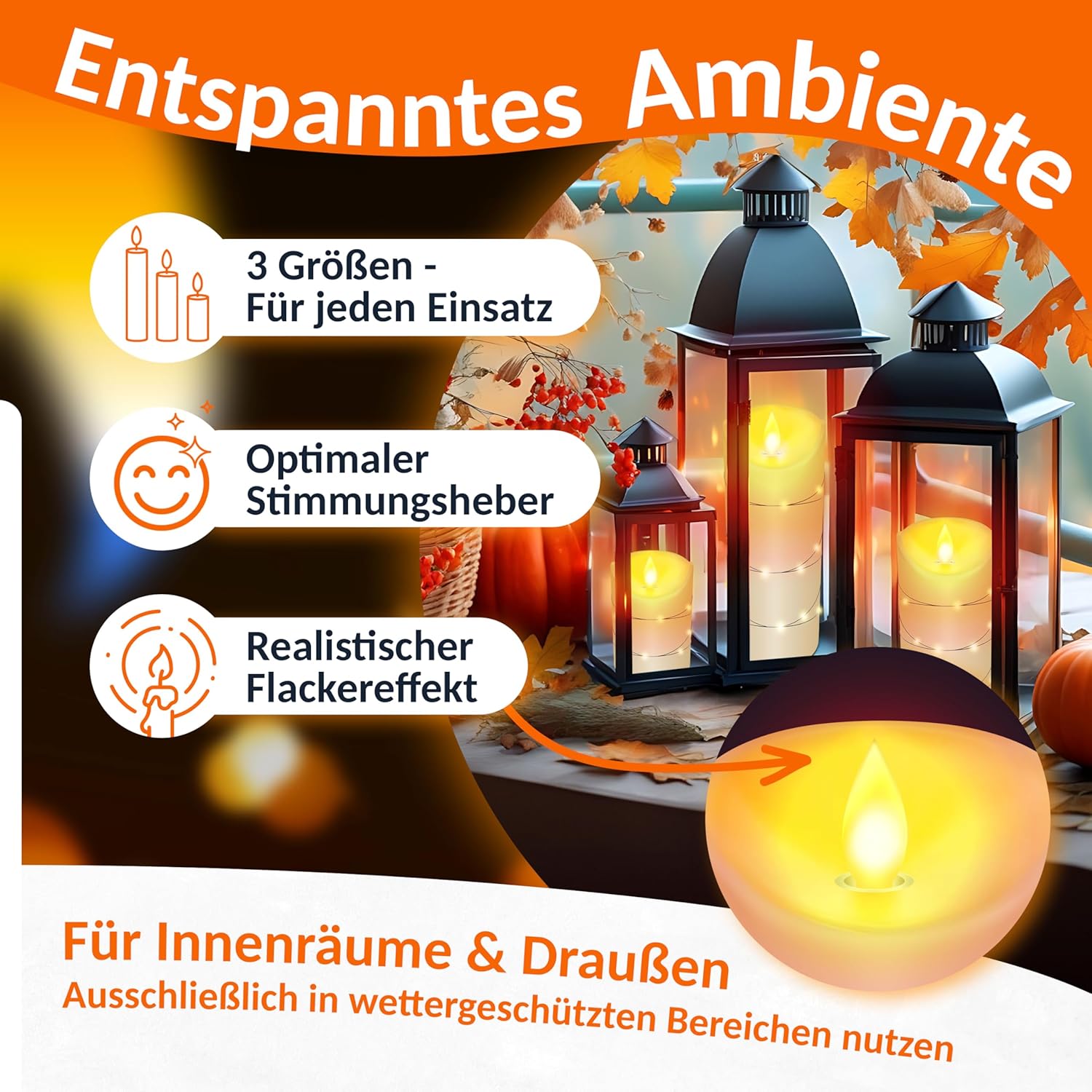 KESSER® Led-kaarsen, 3-delige set, vlamloze kaarsen, timerfunctie, timer, echte waskaars, 10 cm, 12,5 cm, 15 cm hoog, realistisch flikkerend licht, led-vlammen, echte was, decoratie, traditioneel
