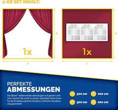 Zijwand voor paviljoen - 3x3m - 2 stuks - Rood - Tillvex®