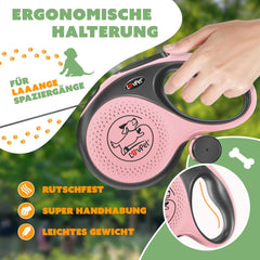 Lovpet® Hondenriem - Rollijn - 8 meter - Antislip - Roze
